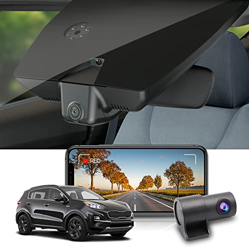 Fitcamx Dashcam Vorne Hinten Passend für 2017-2022 Kia Sportage 4th Gen (HD2-D9100), OEM 4K Autokamera 2160P+1080P UHD Video, WiFi & APP, G-Sensor, Loop-Aufnahm, Nachtsicht, WDR Dash cam, 128 GB Karte