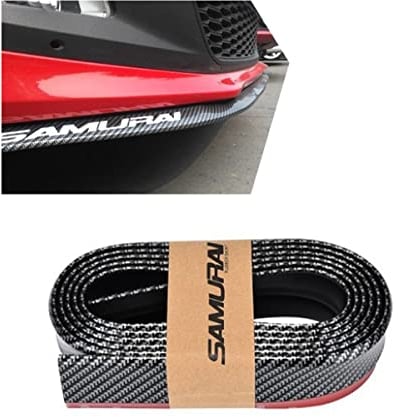 JNNJ Universal Frontstoßstange Spoiler, 2.5M Auto Frontstoßstange Splitter Lip Spoiler Selbstklebende Frontspoilerlippe, Frontstoßstange Spoiler Gummi Aufkleber(Schwarz)