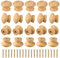 20 Stück Holz Schubladengriff Runde Holzknauf Möbelknopf Wooden Knobs mit Schrauben Holzknöpfe Holz Möbelgriffe Holz Knäufe Holzgriffe Schubladen Knöpfe für Kleiderschrank Schrank (Lackfläche)