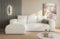Easy4You Lami Creme Ecksofa L-Form Links 266 x 89 x 164 cm mit Schlaffunktion und Stauraum - Schlafsofa mit Bettkasten - Moderne Wohnzimmermöbel – Stoff: Boucle 01