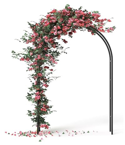 Bcofo Gartenbogen für verschiedene Kletterpflanzen, Hochzeit, Gartenbogen, Brautparty, Dekoration, breite Laube für Jahrestag, Hochzeit, Babyparty, Dekoration (Farbe: Weiß)