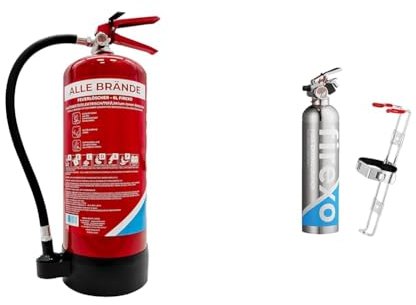 Firexo Feuerlöscher (6 Liter) – Alle Feuerarten – Mehrzweck-Feuerlöscher & Klein Feuerlöscher (500ml) - Pulverlöscher für Haushalt