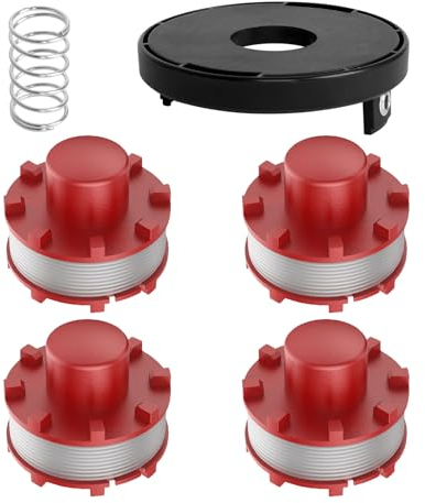 Bobine de fil de rechange pour débroussailleuse Einhell GE-CT 36/30 Li E Solo AGILLO 36/255 BL AGILLO 18/200, 8 m x 2 mm pour coupe-bordures Einhell 3405096 (4 bobines + 1 couvercle + 1 ressort)