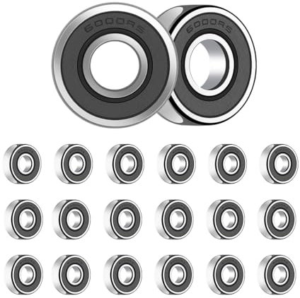 ANGEEK 20 Stück 6000-2RS Kugellager 10 mm x 26 mm x 8 mm,Vorgeschmiert,Doppeldichtung, 6000RS Rillenkugellager