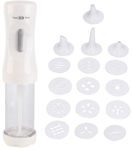 Presse à biscuits, presse à biscuits électrique, pistolet à presse à biscuits, presse à biscuits électrique, kit de fabrication de biscuits à gâteaux avec 12 disques et 4 pointes