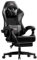 Precision Synergie Gaming Chair Computer Chair with Pocket Spring Cushion Footrest Height Adjustable Gaming Chair for Adults with 360° Swivel Seat Headrest and Lumbar Support for Office (Grey)