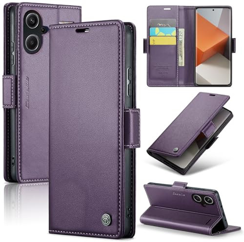 Rerzoiro Coque pour Xiaomi Redmi Note 13 Pro Plus 5G/13 Pro+ 5G, Étui Housse en RFID Protection Premium PU Cuir Portefeuille Rabat Case Magnétique Stand, Étui Case pour Redmi Note 13 Pro+5G, Violet