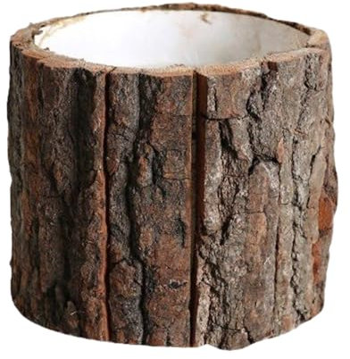 Macetas de madera para exteriores, macetas de tronco natural para suculentas para interiores, macetas de tronco de árbol, maceta de granja para decoración del hogar, plantas de interior (B, 8 x 8 cm)