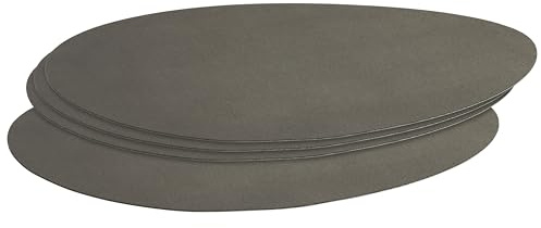 LEONARDO HOME GOCCE Platzset • 4 Stück • beidseitig nutzbar • abwischbare Oberfläche • pflegeleicht • langlebig • rutschfest • stilvoll • flexibel einsetzbar • für jeden Tag • ⌀ 34 cm • grau • 055227