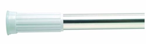 DURA HOME Duschvorhangstange 70-120 cm - Rostfreies Aluminium ohne Bohren Kompressionspassform Teleskopstange Verstellbare Stange (Chrom)