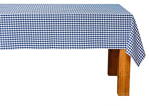 FILU Tischdecke 140 x 180 cm Blau/Weiß kariert (Farbe und Größe wählbar) - hochwertig gefertigtes Tischtuch aus 100% Baumwolle