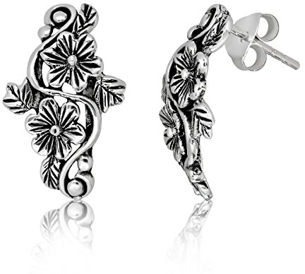 WithLoveSilver Ohrstecker aus 925er-Sterlingsilber, Hibiskus, Plumeria, NA, NA