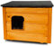 ARPON Outdoor Katzenhaus - Katzenhütte Winterfest isoliert - Katzenhäuschen für Draußen - Wetterfest Haus für Katze mit öffnbarem Dach - Größe des Hauses: 57 x 47 x 44 -Vollständig montierte