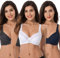 Curve Muse Taglia Grossa Minimizer Reggiseno Sfoderato con Ferretto con Ricamo in Pizzo-Confezione da 3-Marina Militare,Ardesia,Bianca-10G