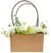 10pcs Kraft Paper Flower Gift Bags with Handle Waterproof Bouquet Carry Box Bag for Rose Carnations Hand Tied Floral Arrangement Plant Carrier Package Party Bag