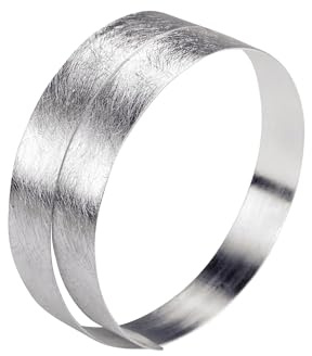 SILBERMOOS Damen Armreif Armspange schmal offen gewickelt flexibel gebürstet Spirale 925 Sterling Silber