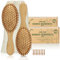 com-four® 2x Natur-Haarbürste aus Bambus - Umweltfreundliche Bürste mit Naturborsten für natürlich schöne Haare - Für Männer, Frauen, Kinder - 100% Vegan (2 Stück - Allzweckbürste)