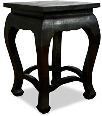 Asia Wohnstudio livasia Opiumtisch aus Akazienholz, Couchtisch aus Thailand, handgefertigter Beistelltisch, 36x26x51cm (Schwarz)