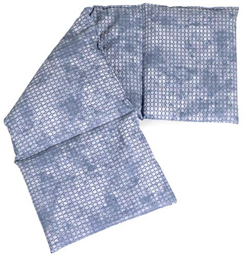 4-Kammer Kirschkernkissen 20x60cm groß - used-look grau-blau - Wärmekissen & Kältekissen - Körnerkissen