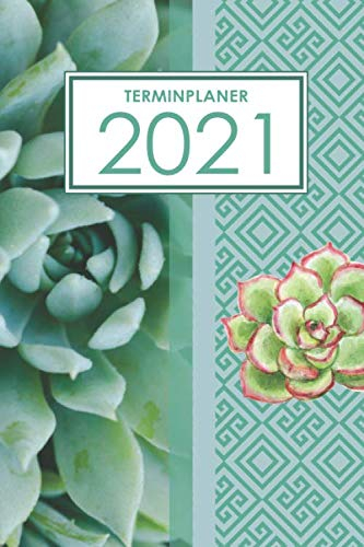 Terminplaner 2021: Organisiere, plane und notiere mit deinem Terminkalender, Wochenplaner und Taschenkalender das neue Jahr - Lebensfreude-Kalender 2021 - Sukkulenten