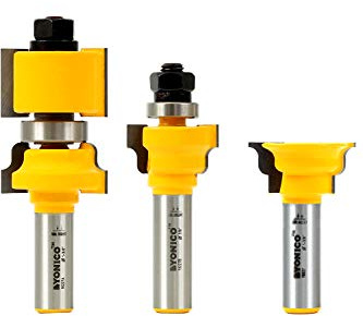 Yonico Window Sash Router Bits Set 3 Bit 1/2-Inch Shank 18327