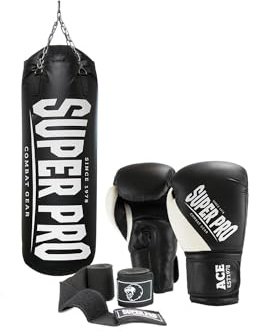 Super Pro Water-Air Boxsack Set, schwarz/weiß, 100 cm