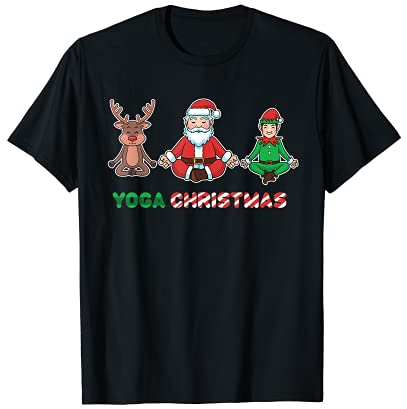 Yoga Weihnachten Santa Squad Rentier Elf Funny Workout T-Shirt