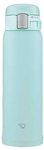 Zojirushi SM-SF48-AM Bouteille d'eau, tasse en acier inoxydable pour boisson directe [ouverture par une touche], 480 ml, bleu menthe