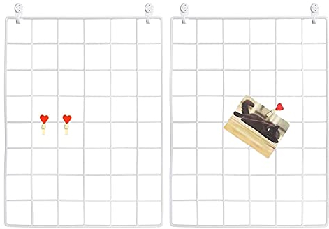 GBYAN Wall Grid - Paquete de 2 paneles de rejilla de fotos de alambre, organizador de pared (blanco)