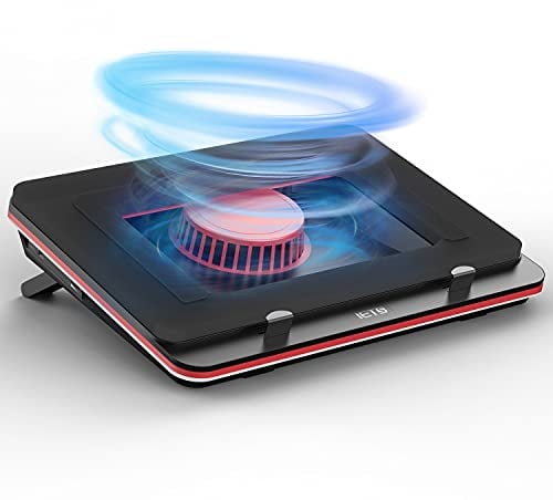 IETS GT500 Leistungsstarker Turbo-Fan (4200 RPM) Laptop Cooling Pad mit stufenloser Geschwindigkeit, Dichtungsschaum für Rapid Cooling Gaming Laptop, 13-17,3 Zoll Laptopkühler mit Staubfilter
