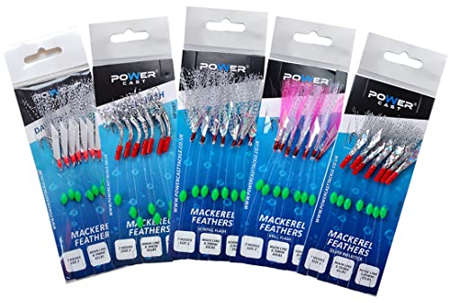 7 Hooks Mackerel Feathers (5 pack) (Mixed (1 each))
