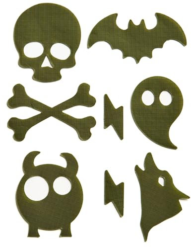 SPOOKY – Selbstklebende Daunenjacken-Reparaturflicken | wasserdichte, reißfeste, vorgeschnittene Nylonflicken für schnelle Reparaturen | 7-teiliges Set für Daunenmäntel, Schlafsäcke, Zelte &