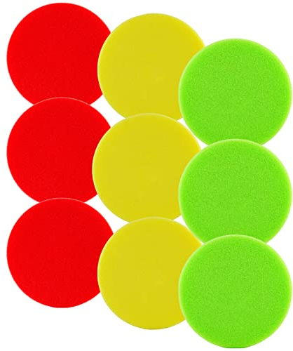 Polierspad Set - 9tlg. Set für die Autoaufbereitung - Spot Repair - Ø55mm - farbcodiert für menzerna Polituren - zum schleifen, polieren und versiegeln