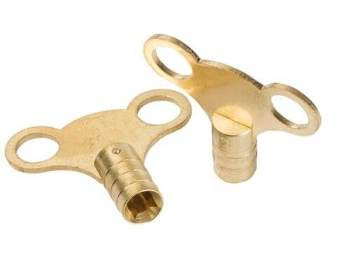 Primes DIY Radiator Key Valve Clock Key for Bleeding and Air Vent- Made of Solid Brass Radiator Bleed Key 2 Pack