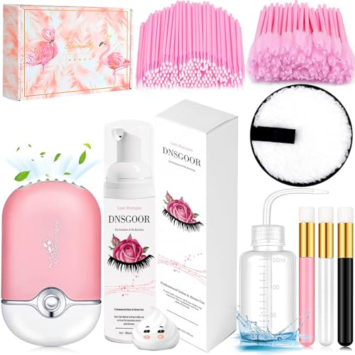 200ml/6.7fl.oz Professionell WimpernShampoo Lash Foam Cleanser USB Wimpern Föhn Reinigung Bürste Mascara Brush Wiederverwendung Makeup Entferner Pad Miniatur Pinsel Waschflasche