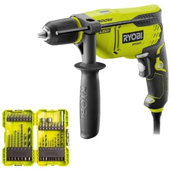 Pack RYOBI - Perceuse à percussion - RPD800-K - 800W - Coffret empilable de 32 accessoires RAK32DDMIX mixte perçage - vissage - boulonnage