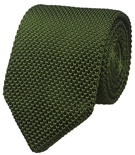 Vizakiss Men's Skinny Knit Tie Vintage Casual Formal Designer Necktie Pointed Bottom