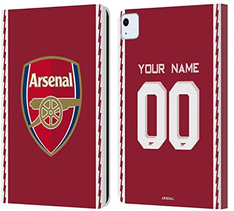 Head Case Designs Licenciado Oficialmente Personalizada Individualizada Arsenal FC Casa Equipaciones 2022/23 Carcasa de Cuero Tipo Libro Compatible con Apple iPad Air 2020/2022