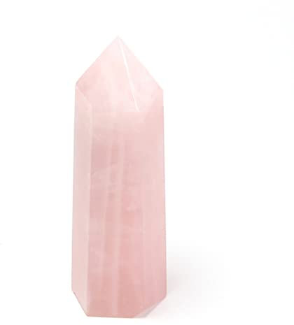 Erliway Natural Rose Quartz Healing Crystal Wand Tower, 3-4 Large Hexagonal Pointed Crystal Towers, 6 Faceted Chakra Crystal Point for Reiki Therapy Chakra Energy Balancing Meditation