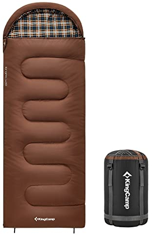 KingCamp Deckenschlafsack Cloud 400 Winter Schlafsack Baumwolle XL Breit -15°C Cappuccino Zipper Links
