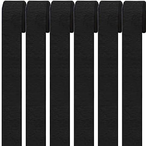 6 Rollen Schwarz Krepppapier,Regenbogen kreppbänder Hintergrund Luftschlangen Papier Rainbow Crepe Paper Bastelkrepp für Party Dekoration und Handarbeiten Papierkunst