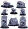 Forged Terrain 28 mm Maßstab Mimic Set Truhe Kleiderschrank Bett Zelt Sarg Tür Buch Rucksack Set für Tisch D&D Minis Fantasy Monster Pack Rollenspiele imitiert Figuren