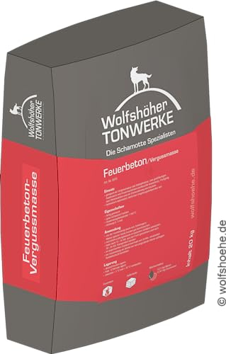Wolfshöher Tonwerke Feuerbeton 20 kg lebensmittelecht - Ideal für Pizzakuppeln und Backofenbau
