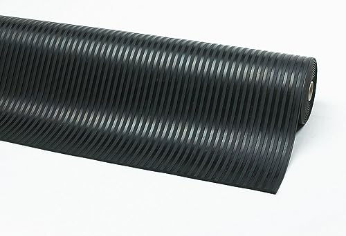 Gummi-Anti-Rutsch-Läufer mit Grobrillen, 120 cm x 10 m, schwarz