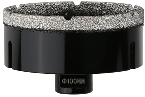 Vearter Carotteuse diamantée sèche de 100 mm, raccord fileté M14, scie cloche soudée sous vide pour maçonnerie, perforateur creux pour carrelage, marbre, granit, porcelaine, béton et pierre de quartz