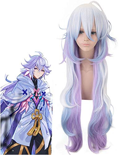 Anime Fate/Grand Order Caster Merlin Lange Perücke Cosplay Kostüme Schicksal Bleiben Nacht Hitzebeständige Synthetische Haarperücken