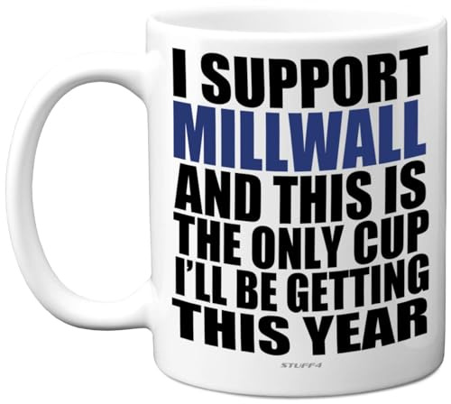 Stuff4 Divertida taza de fútbol de regalo para los fanáticos de Millwall, taza de fútbol americano