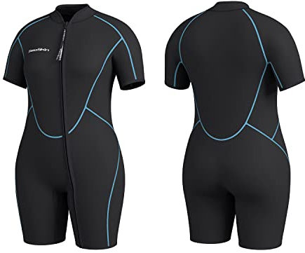 Seaskin Kurzer Neoprenanzug in Übergröße, 3 mm, für Herren und Damen