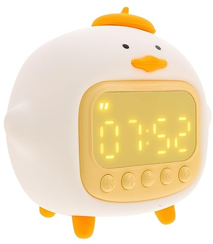 Ciieeo 1 Satz Umarmung Ente Wecker Nachtlichter für Kinder Nachttischlampe Kinderwecker Dekor praktische kleine Uhr Schlafsaal Wecker elektronisch schmücken Raumlicht Tischuhr Student