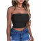 KOG Prime Bandeau Top Damen Crop Tops Sexy Tube Top Frauen Sommer Y2k Aesthetic Clothes Push up Bustier Bauchfreie Trägerloser Slim Fit Oberteile Outlet Amazon Warehouse Deal Schwarz S
